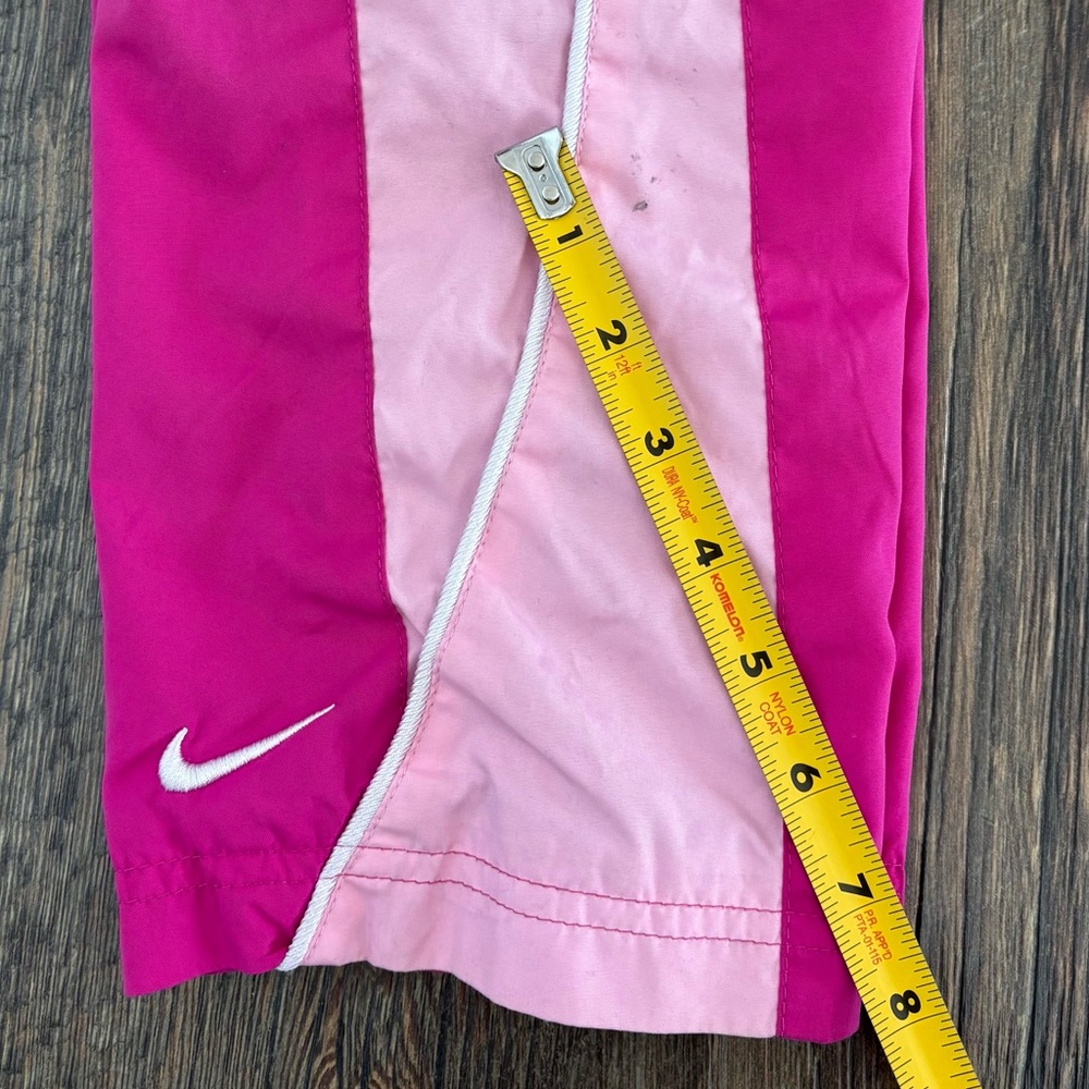 Y2K 2009 Nike Track Pants Girls 6 Pink Side Stripe Windbreaker Embroidered Logo - Picture 15 of 15